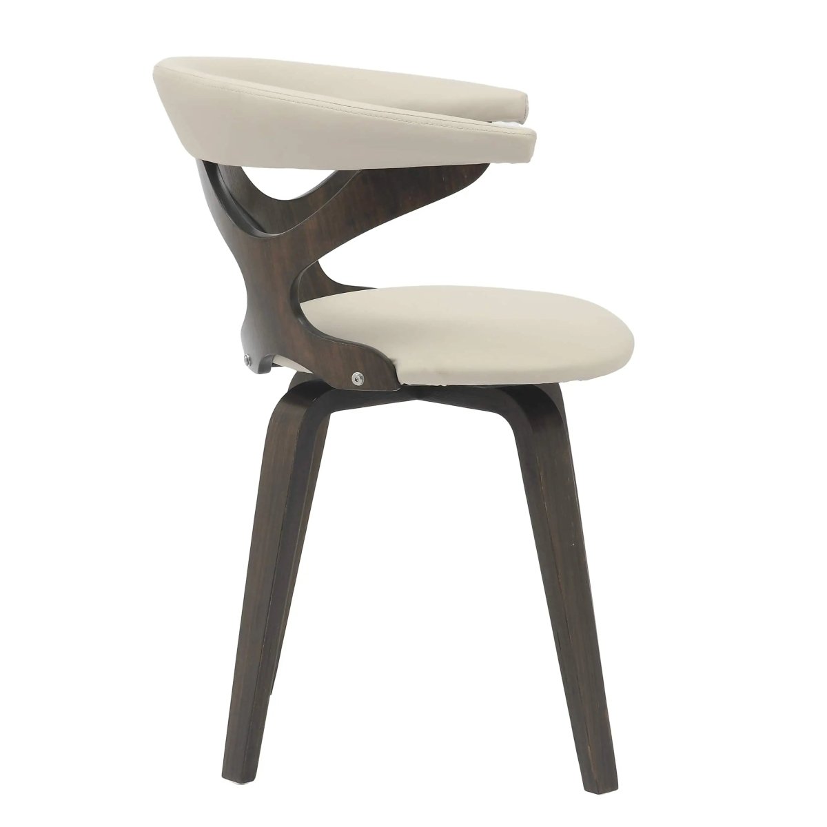 Klyne Leather Dining Chair with Poplar Wood Frame and Swivel Base Set of 4