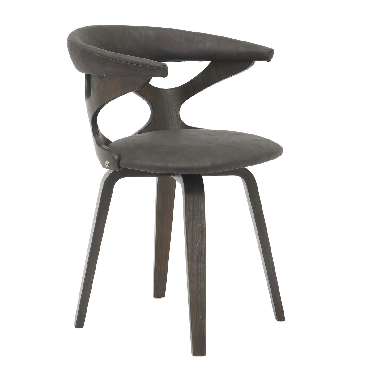 Klyne Leather Dining Chair with Poplar Wood Frame and Swivel Base Set of 4