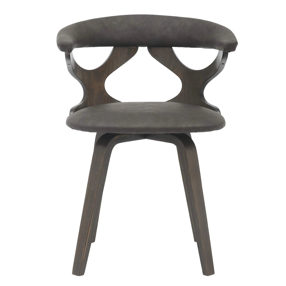 Klyne Leather Dining Chair with Poplar Wood Frame and Swivel Base Set of 4