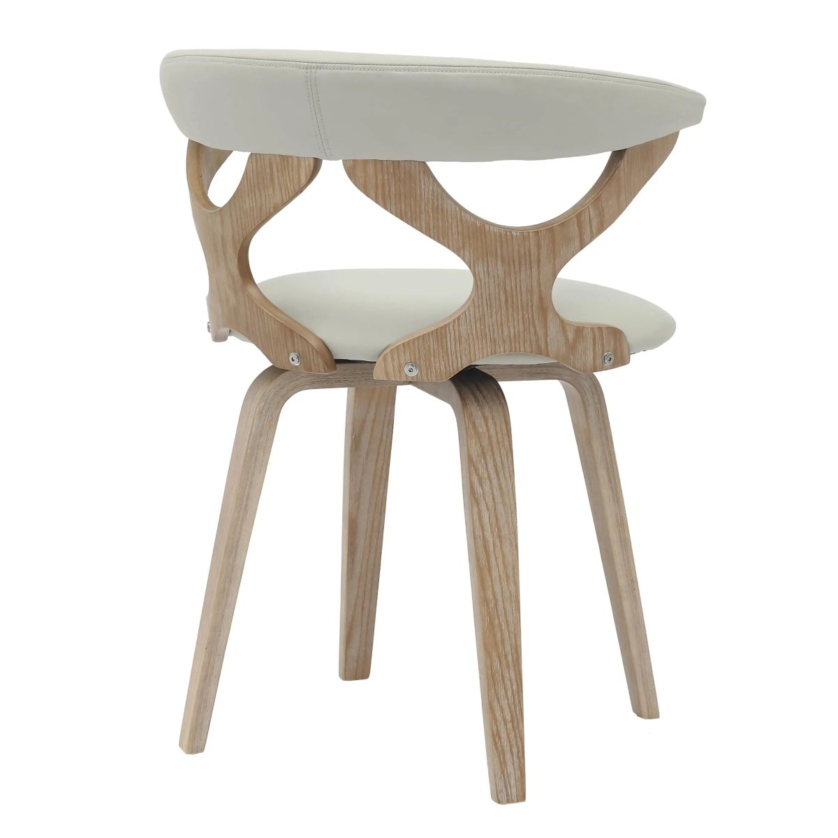 Klyne Leather Dining Chair with Poplar Wood Frame and Swivel Base Set of 4