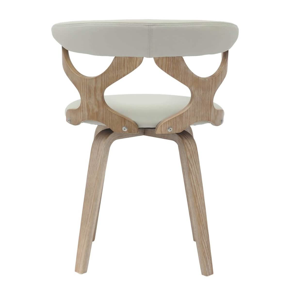 Klyne Modern Wooden Dining Chair Upholstered in Leather With Walnut Color Frame