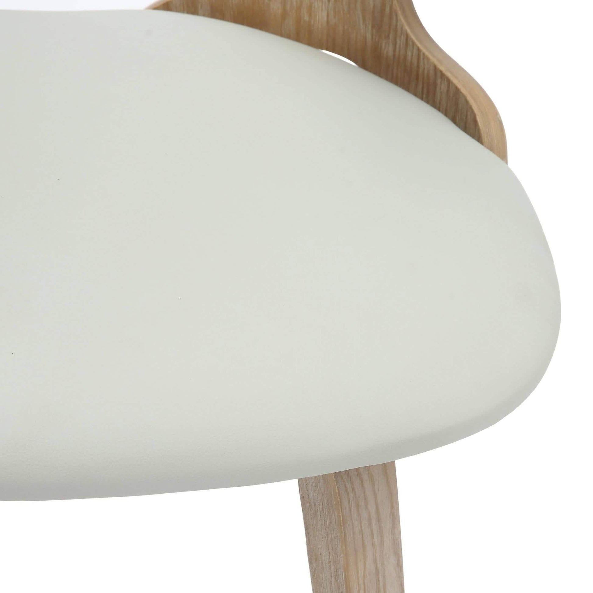 Klyne Modern Wooden Dining Chair Upholstered in Leather With Walnut Color Frame