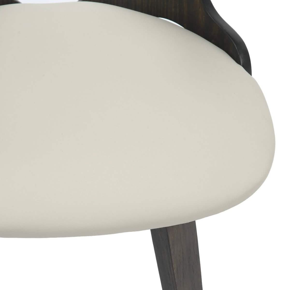 Klyne Modern Wooden Dining Chair Upholstered in Leather With Walnut Color Frame