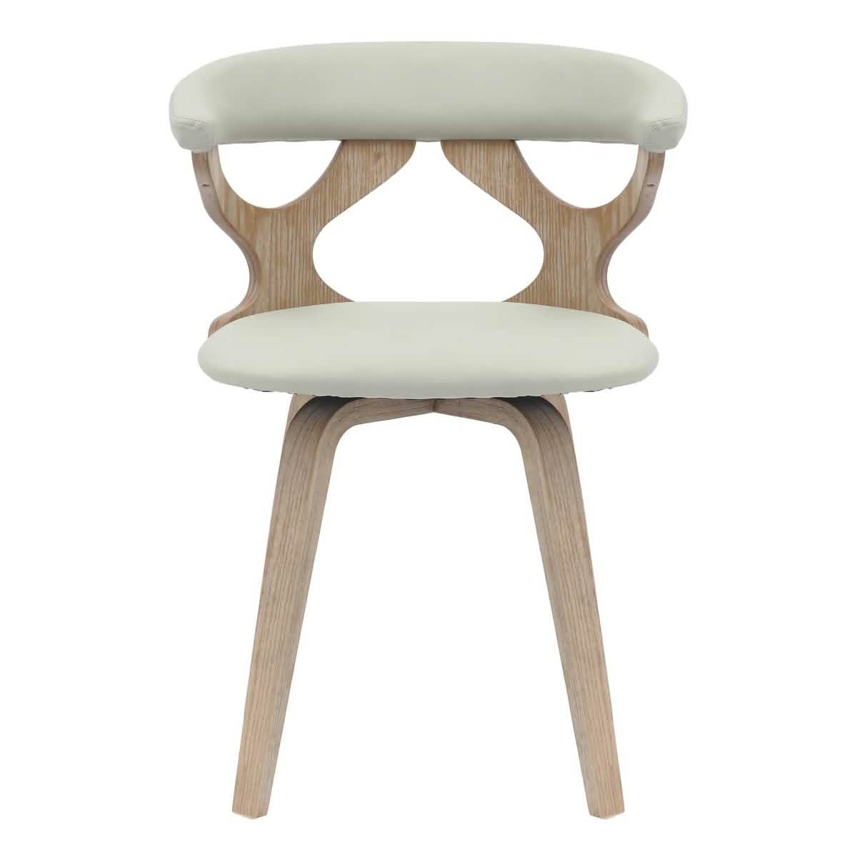 Klyne Modern Wooden Dining Chair Upholstered in Leather With Walnut Color Frame