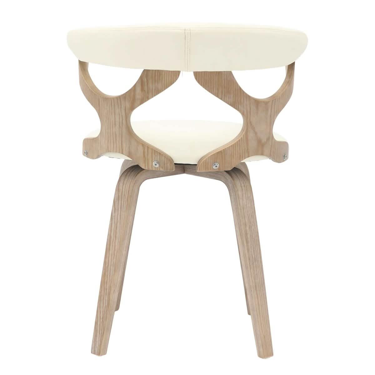 Klyne Modern Wooden Dining Chair Upholstered in Leather With Walnut Color Frame