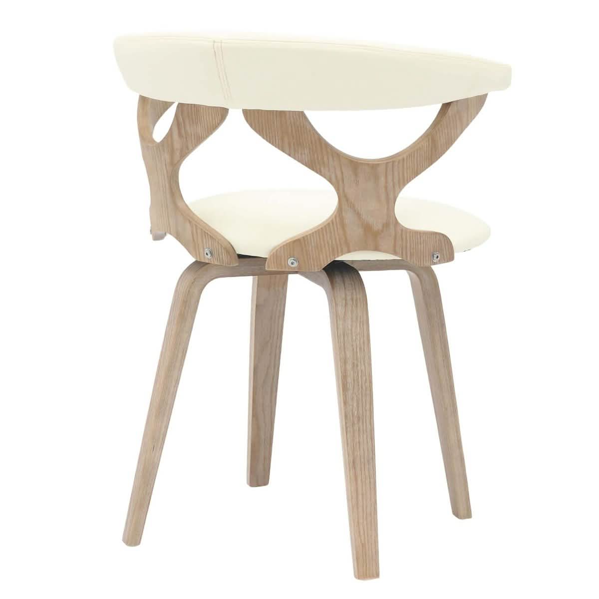 Klyne Modern Wooden Dining Chair Upholstered in Leather With Walnut Color Frame