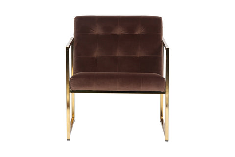 Lexington Tufted Velvet Accent Armchair With Gold Frame