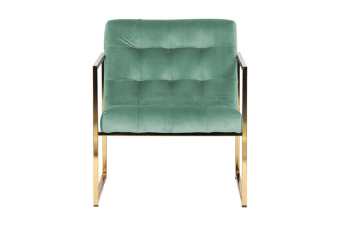 Lexington Tufted Velvet Accent Armchair With Gold Frame