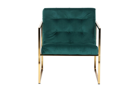 Lexington Tufted Velvet Accent Armchair With Gold Frame