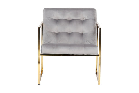 Lexington Tufted Velvet Accent Armchair With Gold Frame