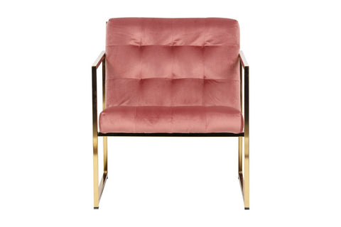 Lexington Tufted Velvet Accent Armchair With Gold Frame