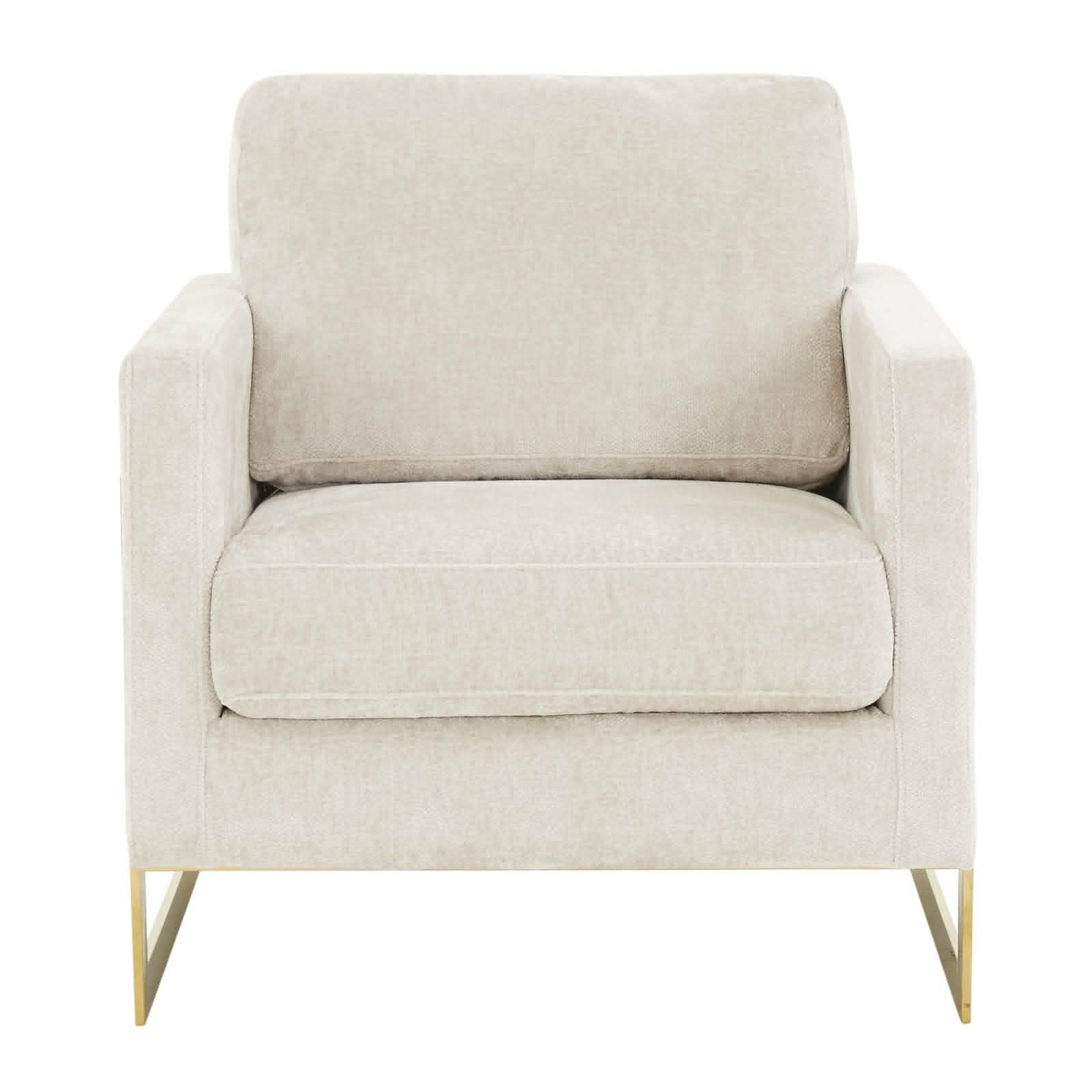 Lincoln Modern Upholstered in Fabric Accent Armchair With Gold/Black/White Metal Frame