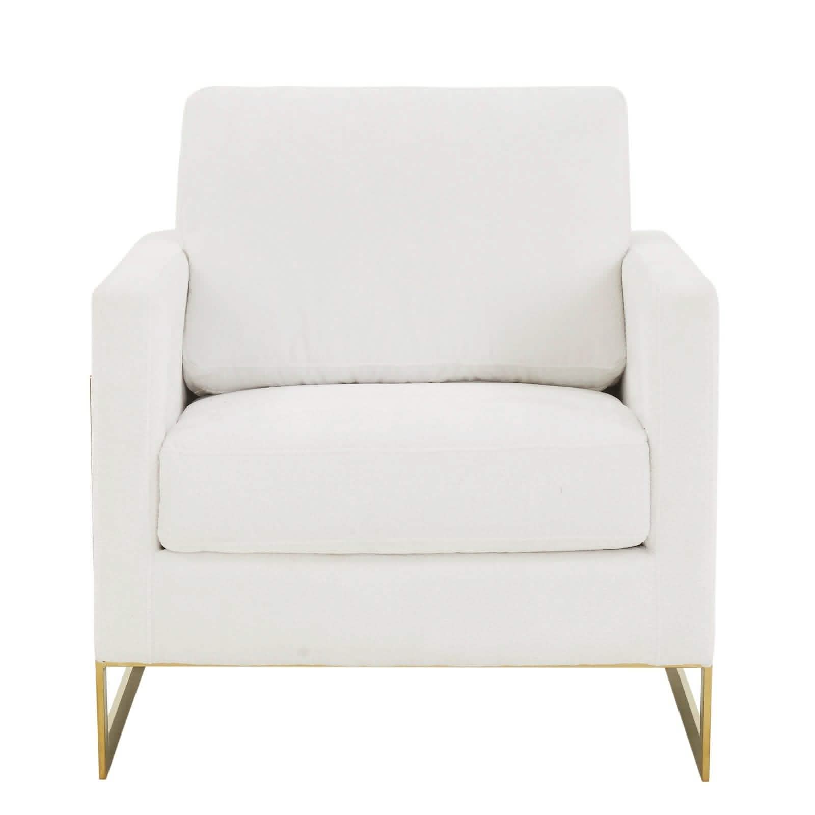 Lincoln Modern Upholstered in Fabric Accent Armchair With Gold/Black/White Metal Frame