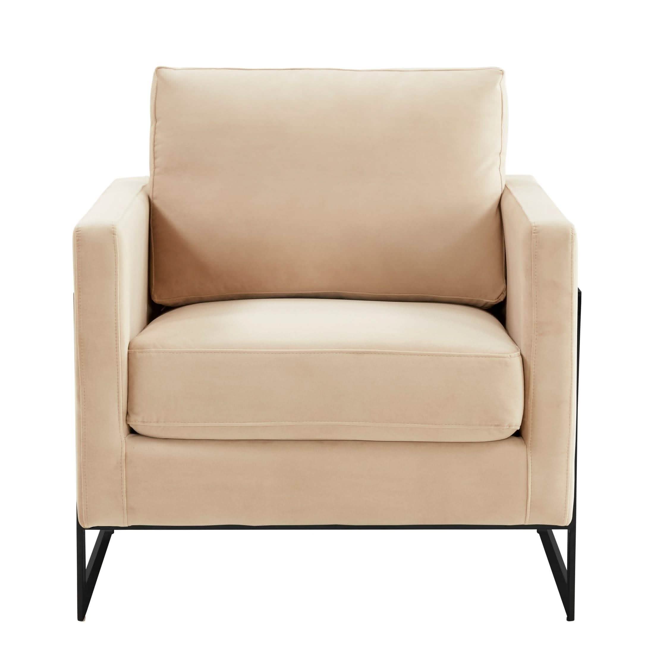 Lincoln Modern Upholstered in Fabric Accent Armchair With Gold/Black/White Metal Frame