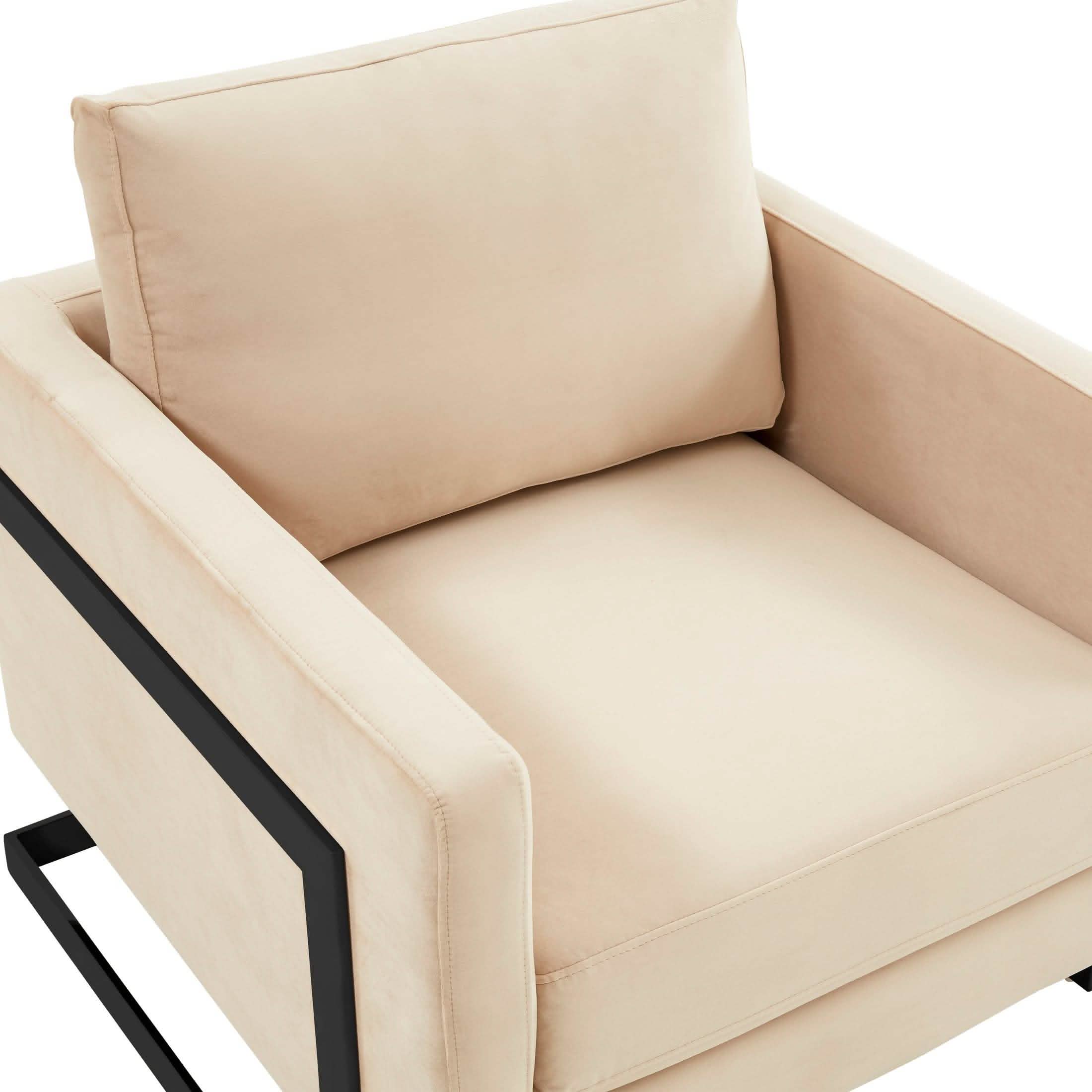 Lincoln Modern Upholstered in Fabric Accent Armchair With Gold/Black/White Metal Frame
