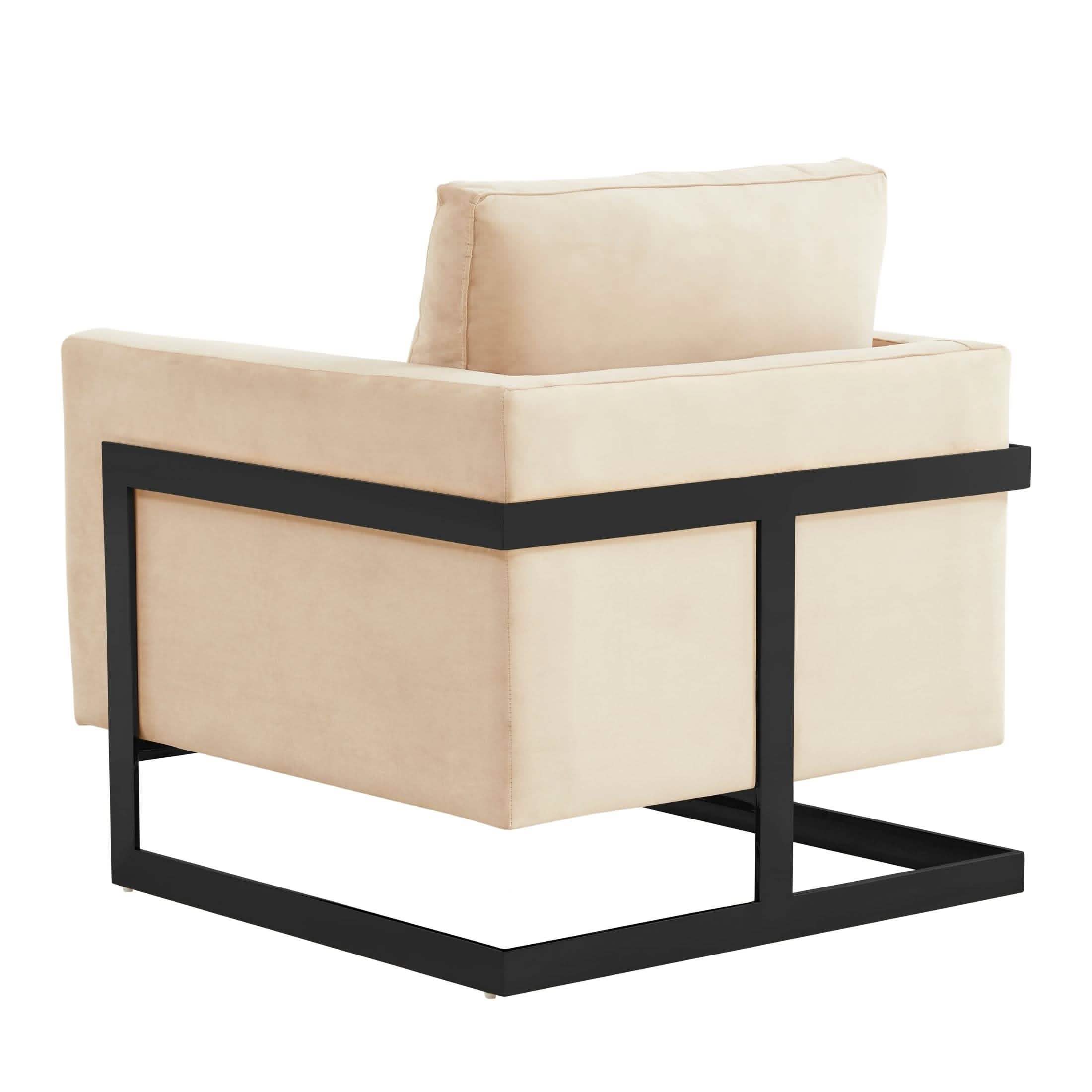 Lincoln Modern Upholstered in Fabric Accent Armchair With Gold/Black/White Metal Frame