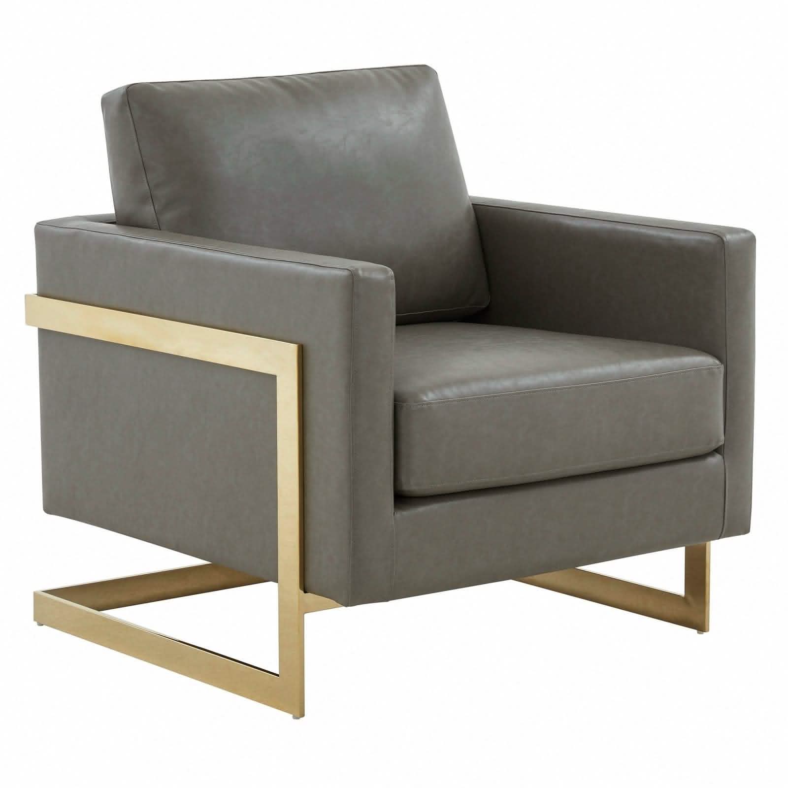 Lincoln Modern Upholstered in Fabric Accent Armchair With Gold/Black/White Metal Frame
