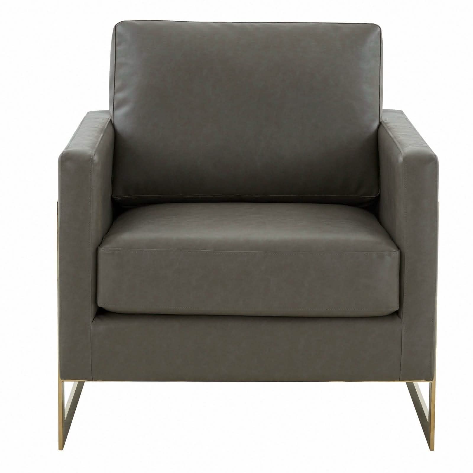 Lincoln Modern Upholstered in Fabric Accent Armchair With Gold/Black/White Metal Frame