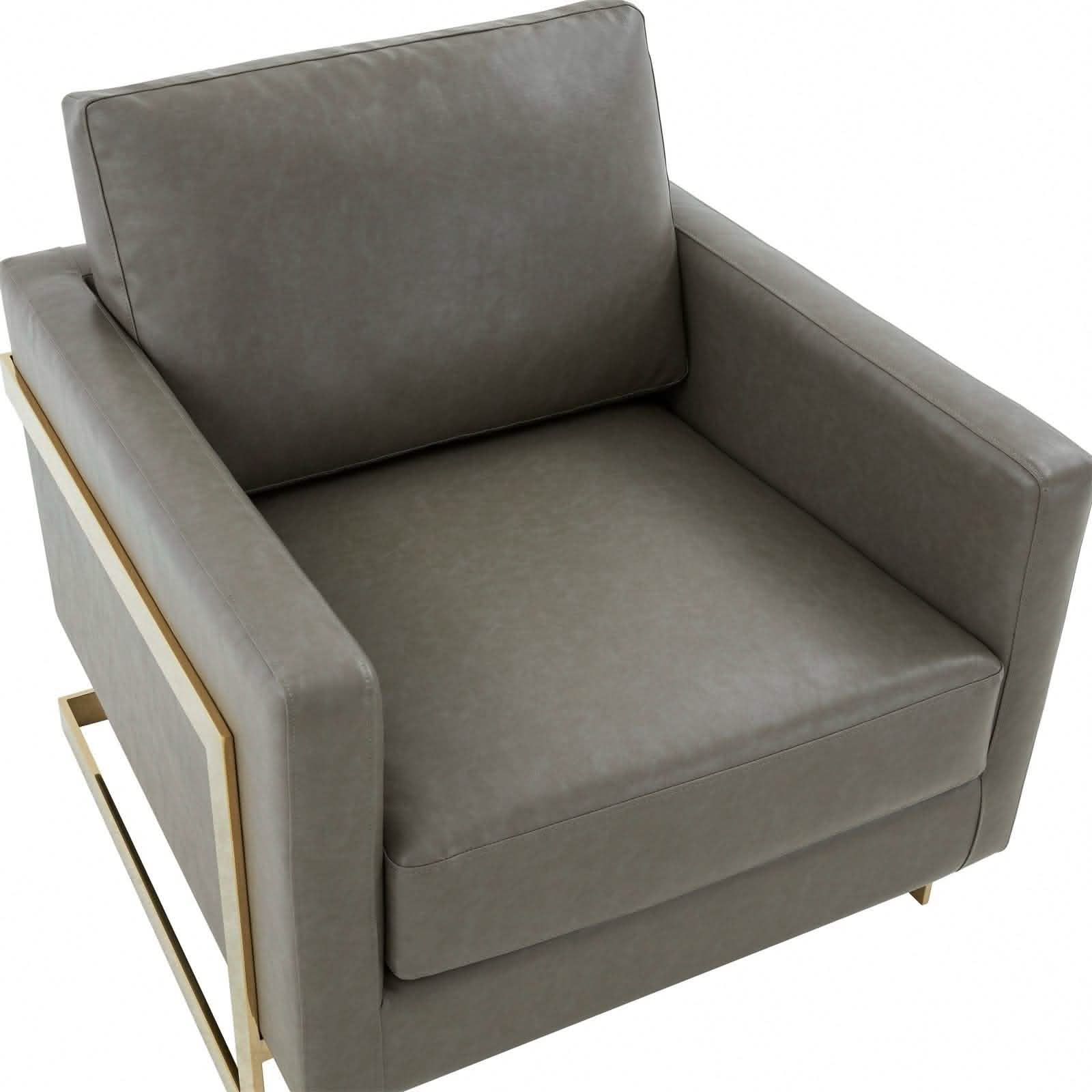 Lincoln Modern Upholstered in Fabric Accent Armchair With Gold/Black/White Metal Frame