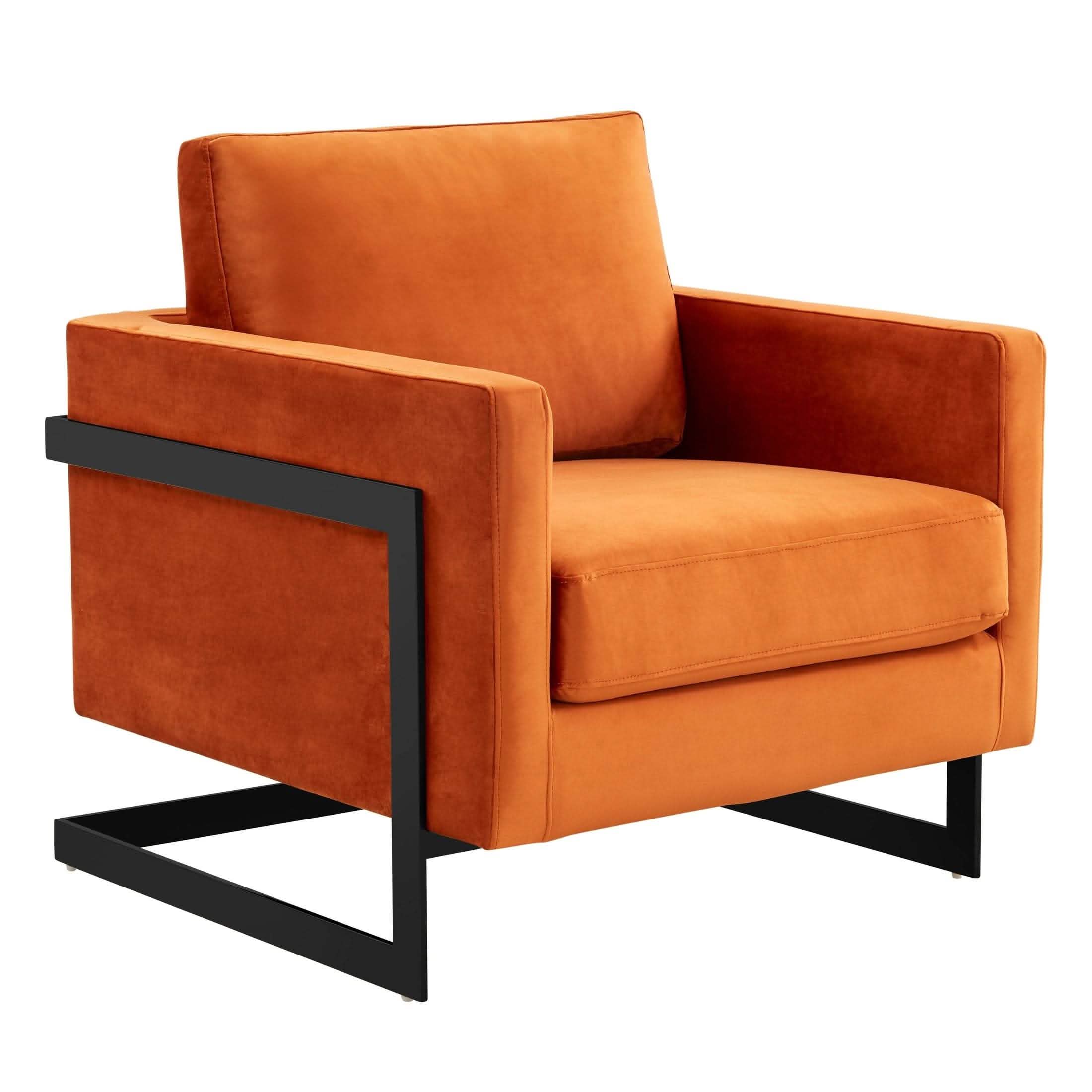 Lincoln Modern Upholstered in Fabric Accent Armchair With Gold/Black/White Metal Frame