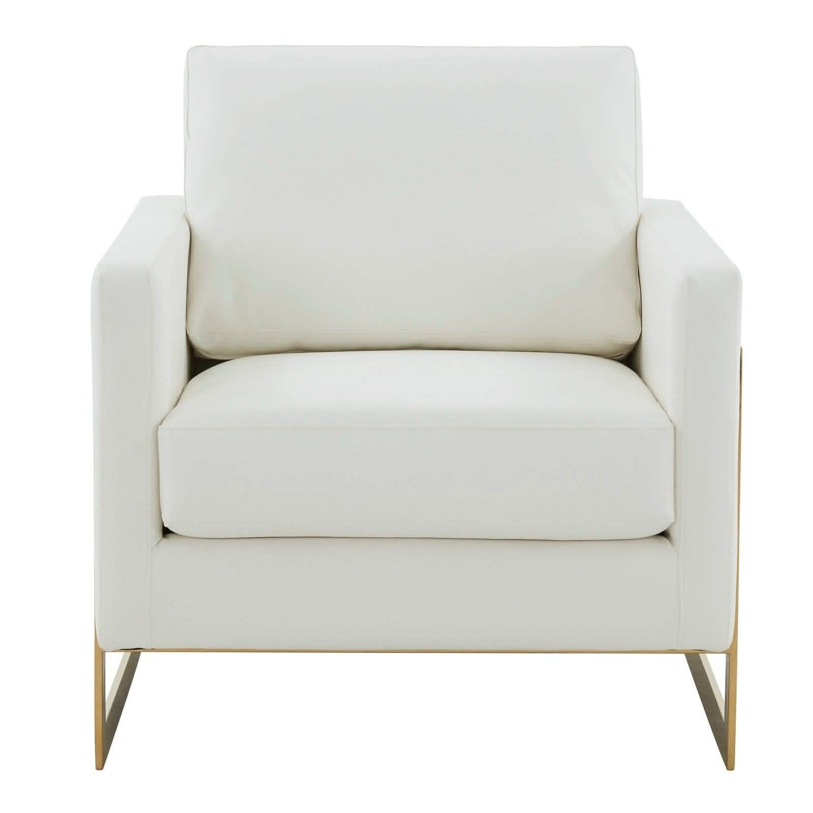 Lincoln Modern Upholstered in Fabric Accent Armchair With Gold/Black/White Metal Frame