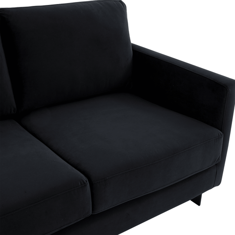 Lincoln Velvet Loveseat Sofa with Black Stainless Steel Frame