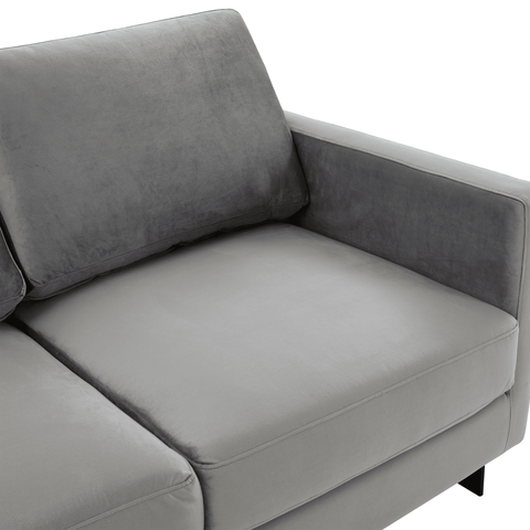 Lincoln Velvet Loveseat Sofa with Black Stainless Steel Frame