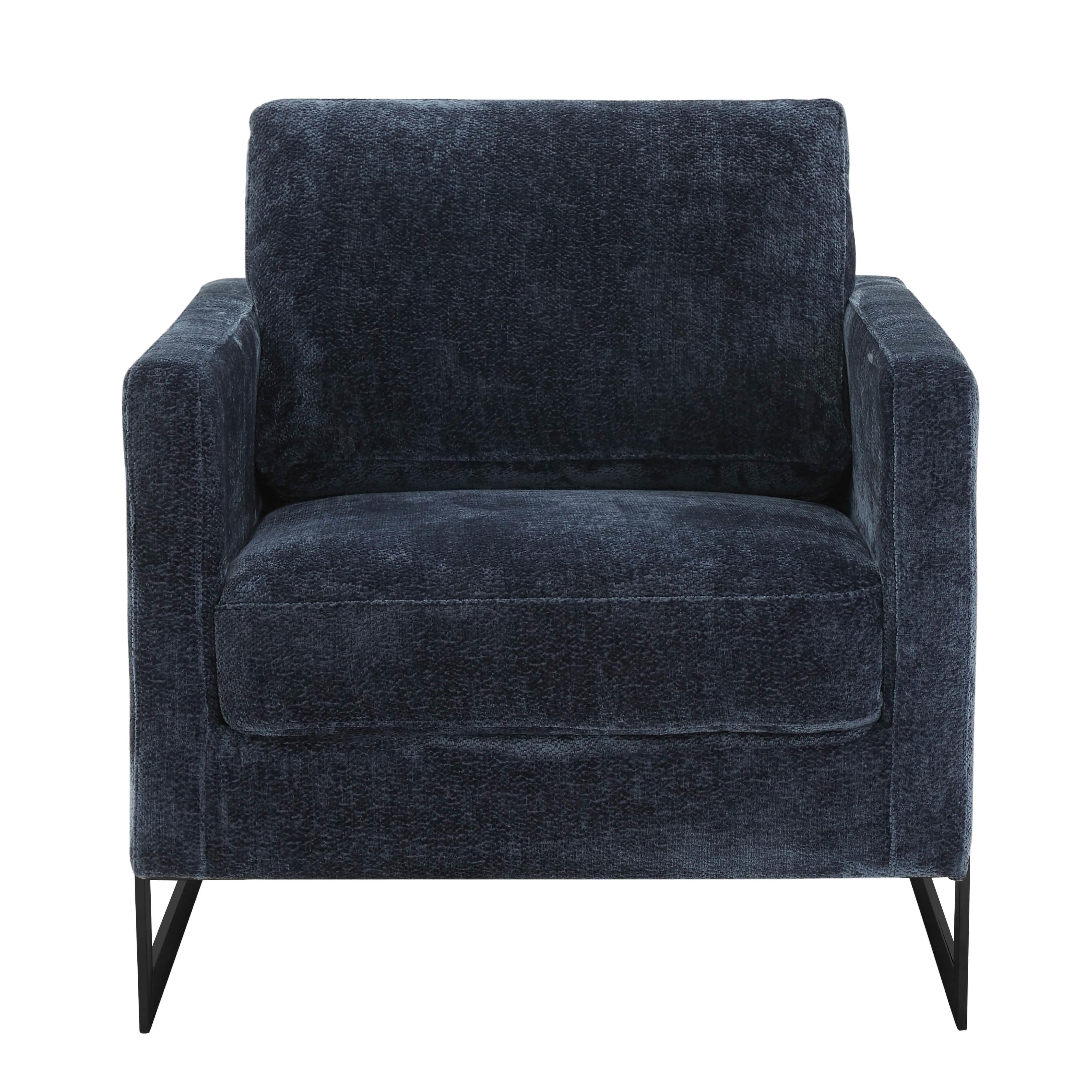 Lincoln Modern Upholstered in Fabric Accent Armchair With Gold/Black/White Metal Frame