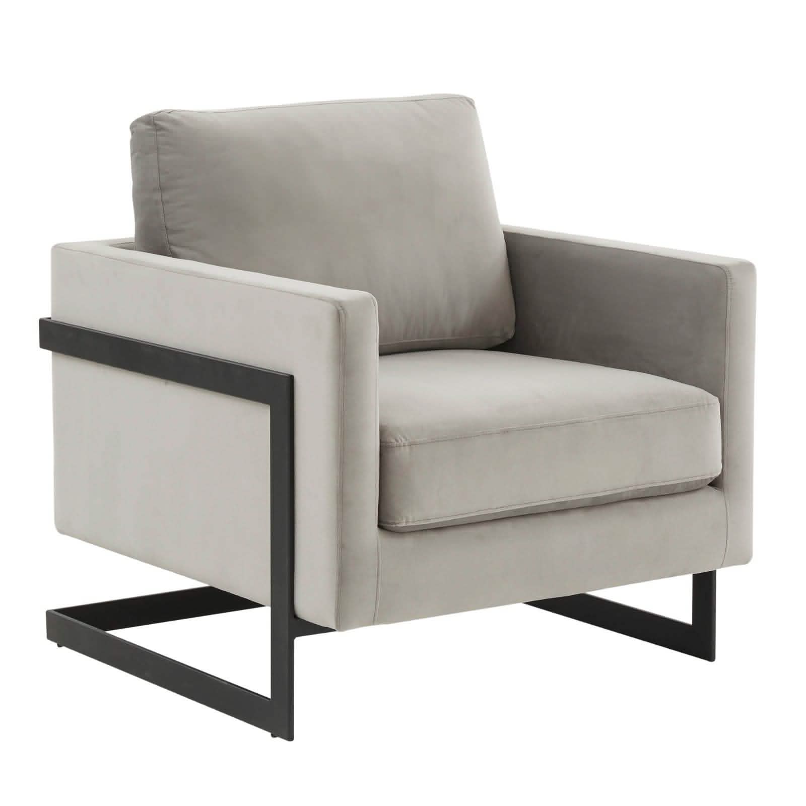 Lincoln Modern Upholstered in Fabric Accent Armchair With Gold/Black/White Metal Frame