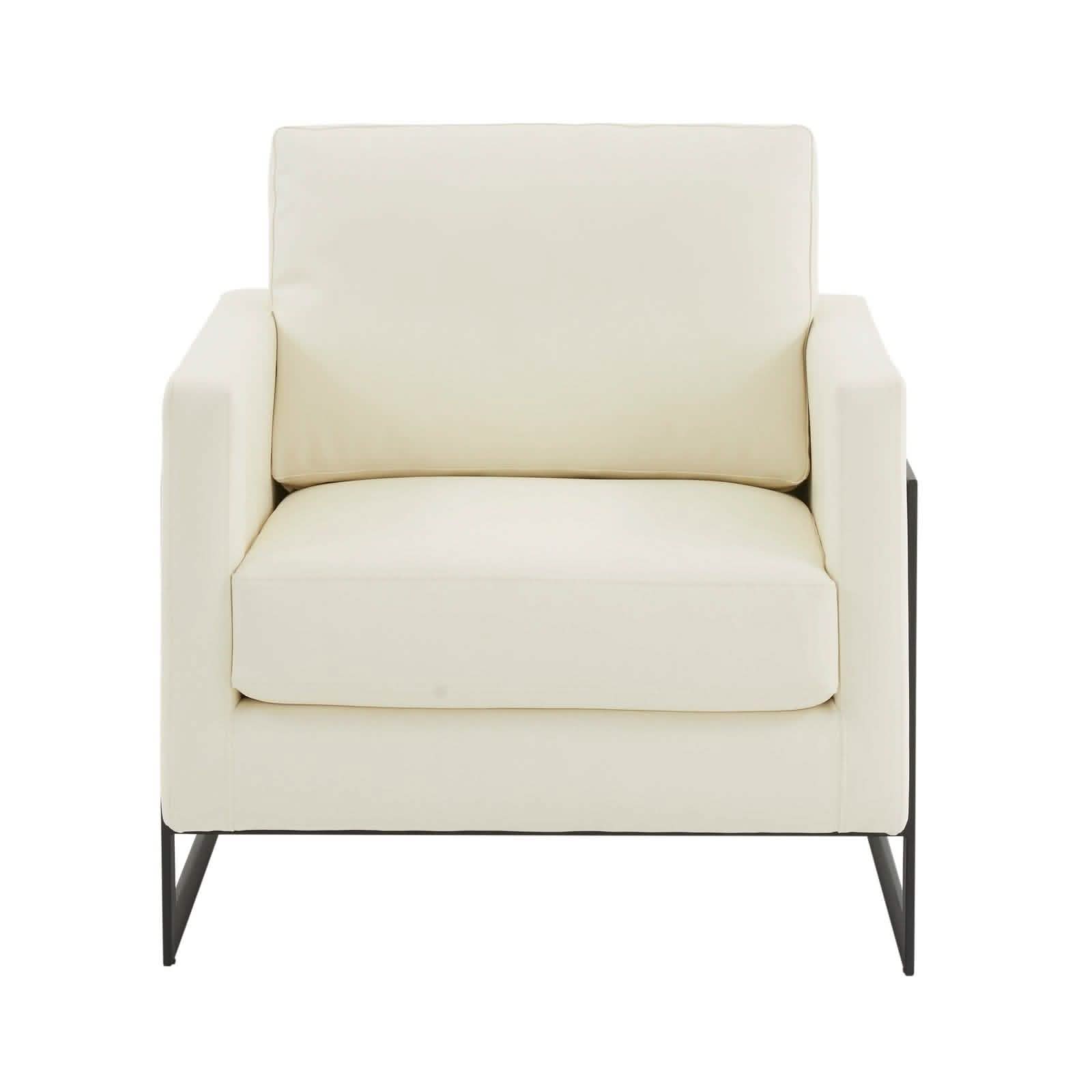 Lincoln Modern Upholstered in Fabric Accent Armchair With Gold/Black/White Metal Frame