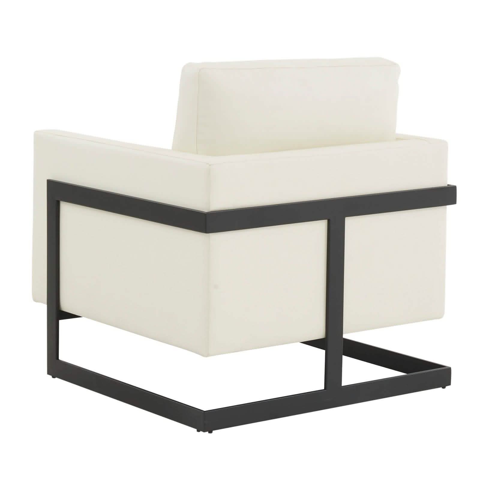 Lincoln Modern Upholstered in Fabric Accent Armchair With Gold/Black/White Metal Frame