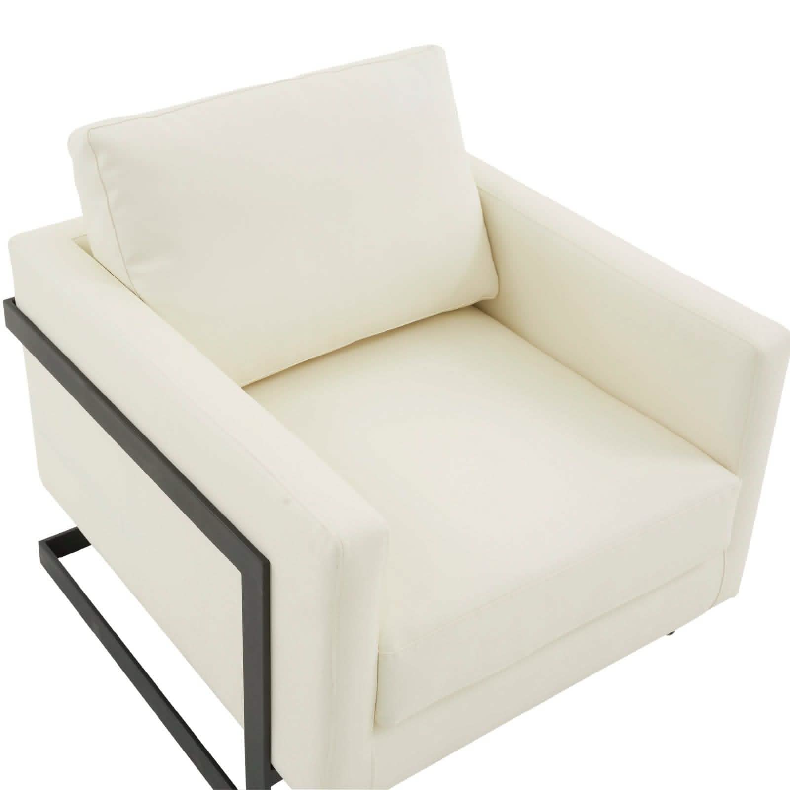 Lincoln Modern Upholstered in Fabric Accent Armchair With Gold/Black/White Metal Frame