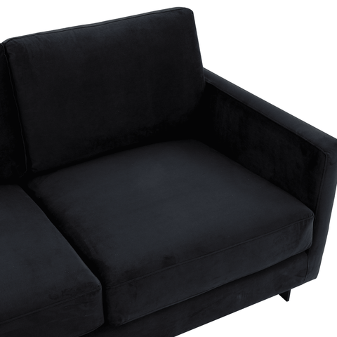 Lincoln 3-Seater Upholstered Velvet Sofa with Black Stainless-Steel Base