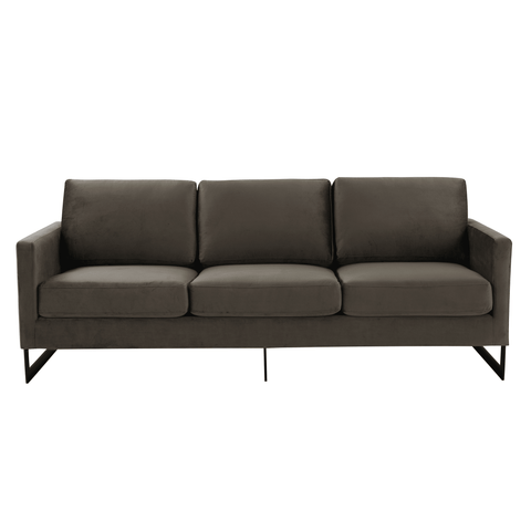 Lincoln 3-Seater Upholstered Velvet Sofa with Black Stainless-Steel Base