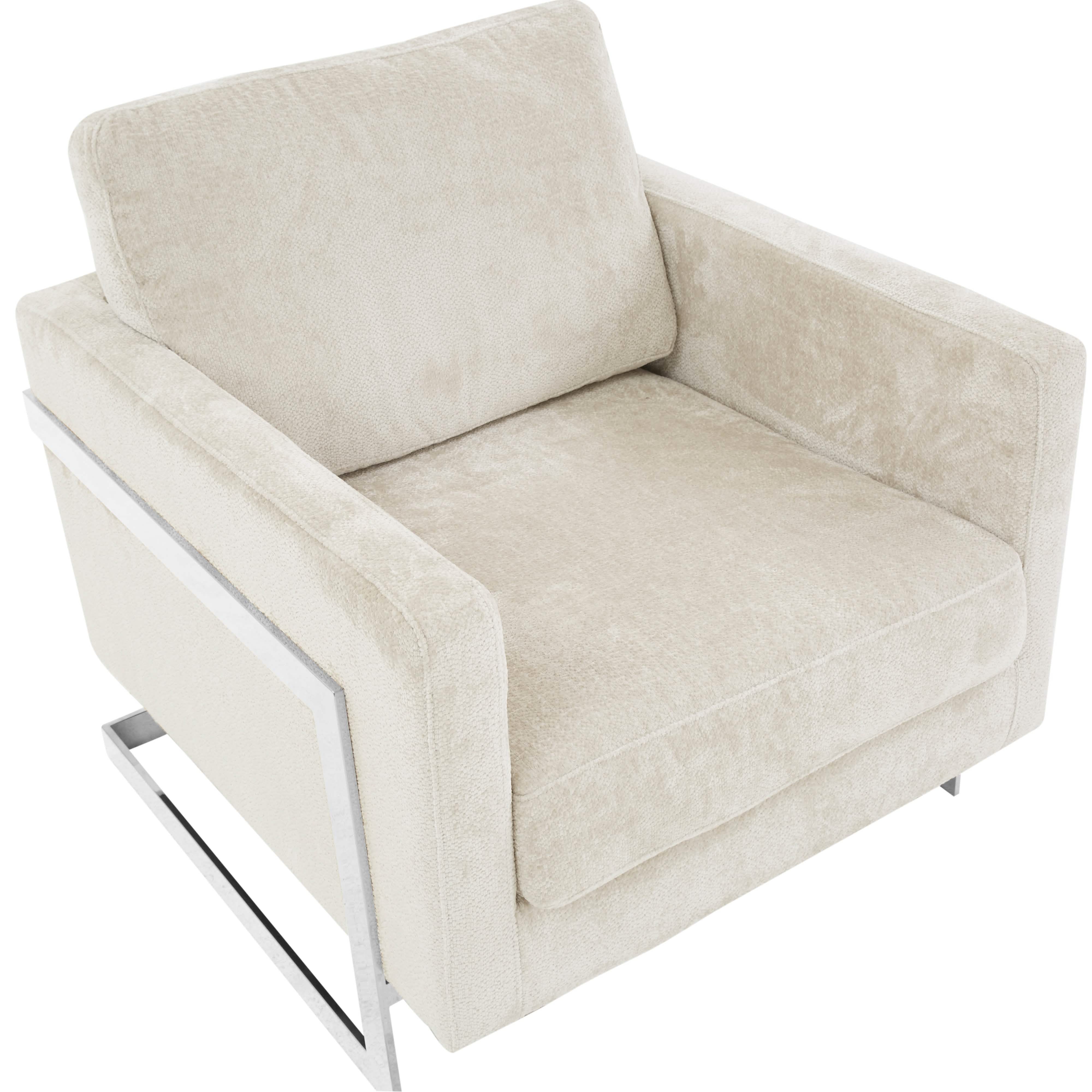 Lincoln Modern Upholstered in Fabric Accent Armchair With Gold/Black/White Metal Frame