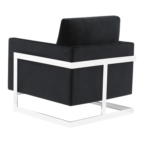 Lincoln Velvet Accent Armchair Singe-Seater Sofa with Chromed Stainless Steel Frame