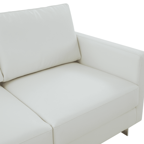 Lincoln Leather Loveseat Sofa with Chrome Stainless Steel Frame