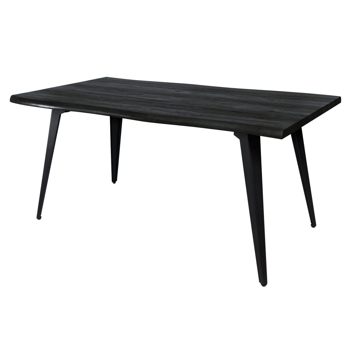 Lawrence 7-Piece Dining Set: Folding Acrylic Chairs & Rectangular Wood Table Transparent Black Dining Set Leisuremod