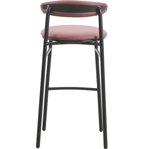 Lume Series Modern Bar Stool Upholstered in Leather for Dining Room and Kitchen