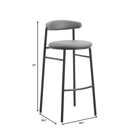 Lume Series Modern Bar Stool Upholstered in Leather for Dining Room and Kitchen