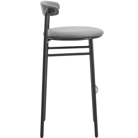 Lume Series Modern Bar Stool Upholstered in Leather for Dining Room and Kitchen