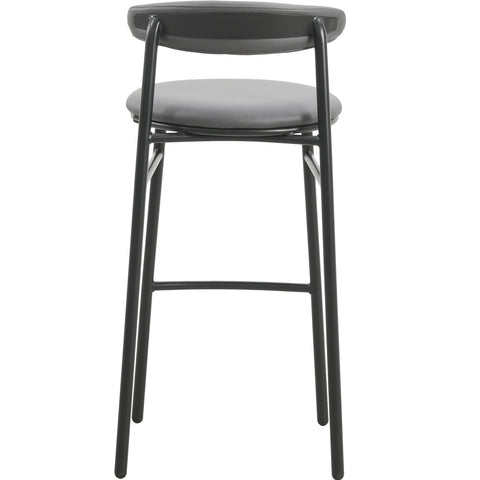 Lume Series Modern Bar Stool Upholstered in Leather for Dining Room and Kitchen