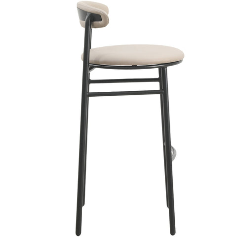 Lume Series Modern Bar Stool Upholstered in Leather for Dining Room and Kitchen