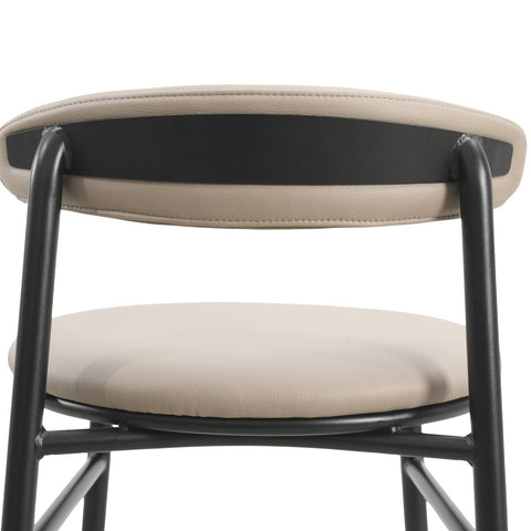 Lume Series Modern Bar Stool Upholstered in Leather for Dining Room and Kitchen