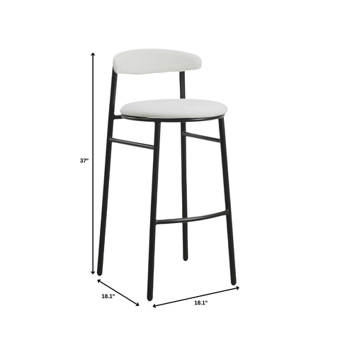 Lume Series Modern Bar Stool Upholstered in Leather for Dining Room and Kitchen