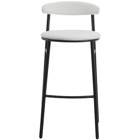 Lume Series Modern Bar Stool Upholstered in Leather for Dining Room and Kitchen