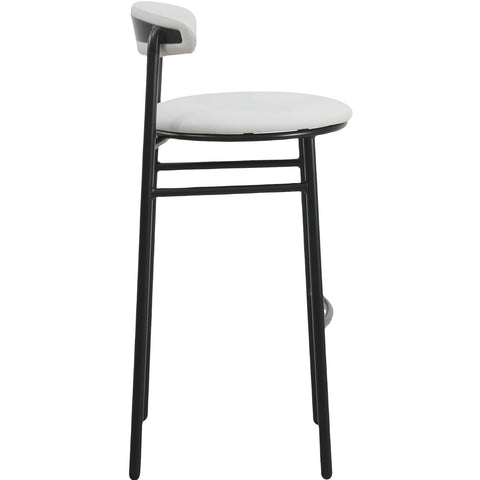 Lume Series Modern Bar Stool Upholstered in Leather for Dining Room and Kitchen