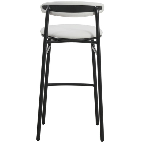 Lume Series Modern Bar Stool Upholstered in Leather for Dining Room and Kitchen