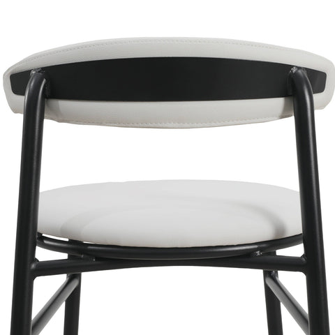 Lume Series Modern Bar Stool Upholstered in Leather for Dining Room and Kitchen