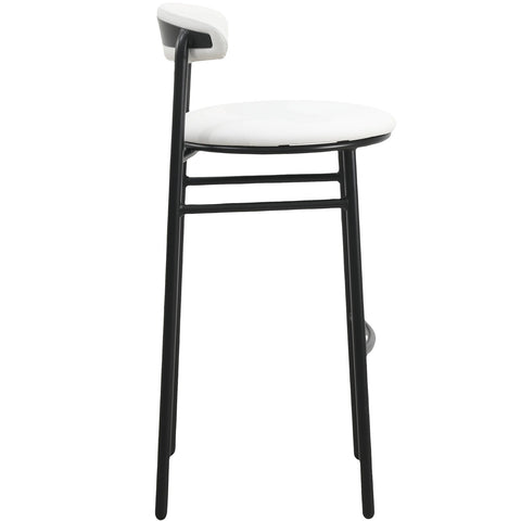 Lume Series Modern Bar Stool Upholstered in Leather for Dining Room and Kitchen